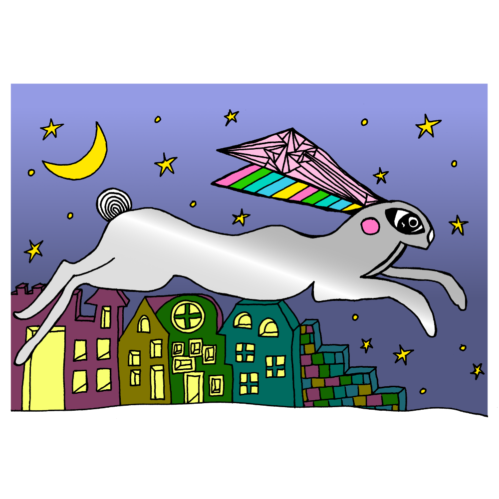 Pigmentdruck „Stadt der Hasen“ – ZARTWOLF kunstdesign
